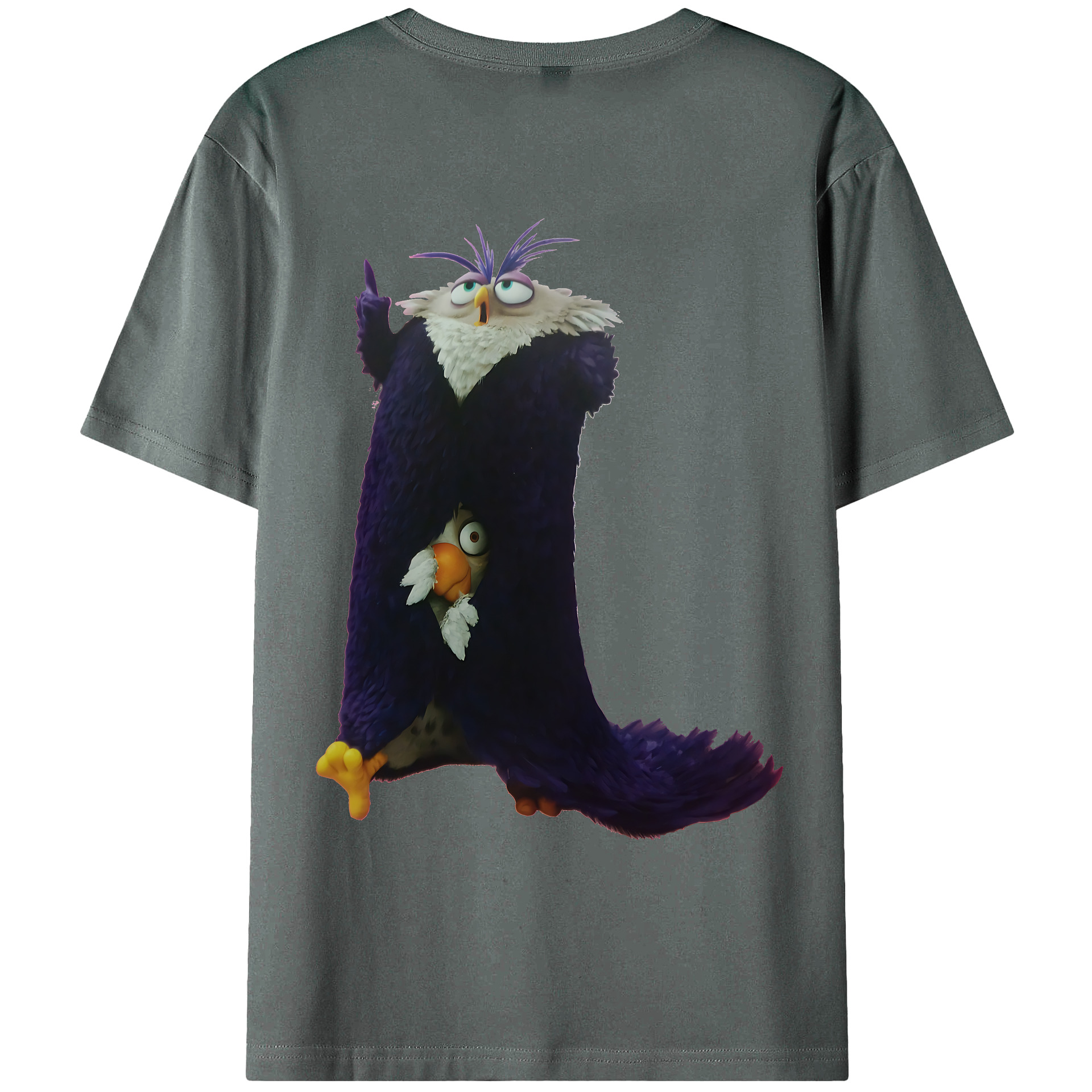 （画像用） Angry Birds アングリーバード 綿100％ メンズ半袖Tシャツ（バックプリント） 通気性